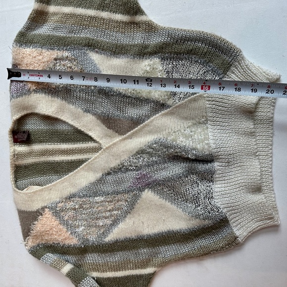 Vintage 80s Angora Blend Metallic Wrap Sweater - Picture 6 of 6